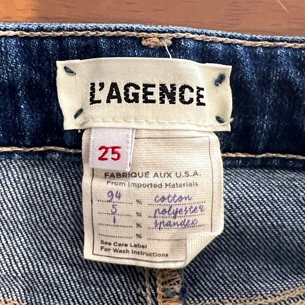 L’agence Wanda blue wide leg raw hem jeans size 25 - Picture 6 of 8